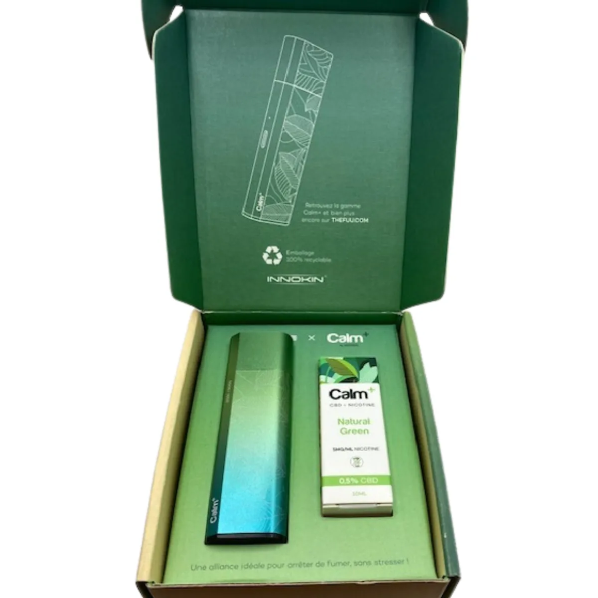 VAPE RECHARGEABLE KLYPSE COFFRET VAPE CBD & NICOTINE EDITION LIMITÉE - CALM+ - VERT